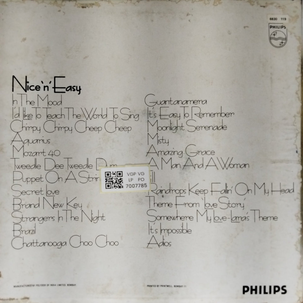 Paul Mauriat Orchestra, The Cascading Strings, Syd Lawrence Orchestra, Chaquito, Ray McVay Orchestra, Fausto Papetti, New Cascading Strings, Bill McGuffie - Nice 'n' Easy (Vinyl)