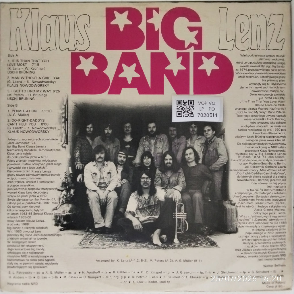 Klaus Lenz - Big Band (Vinyl)