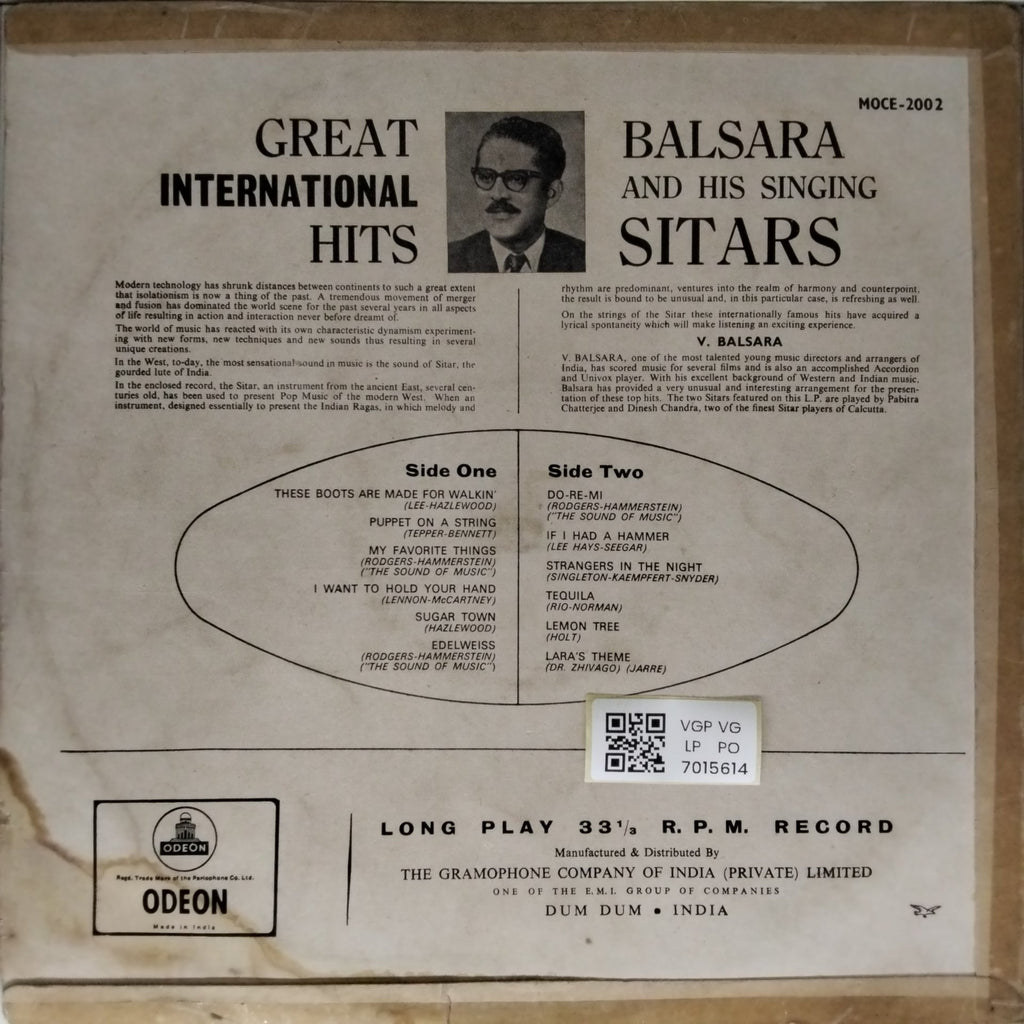 Balsara and His Singing Sitars - Great International Hits (Vinyl)