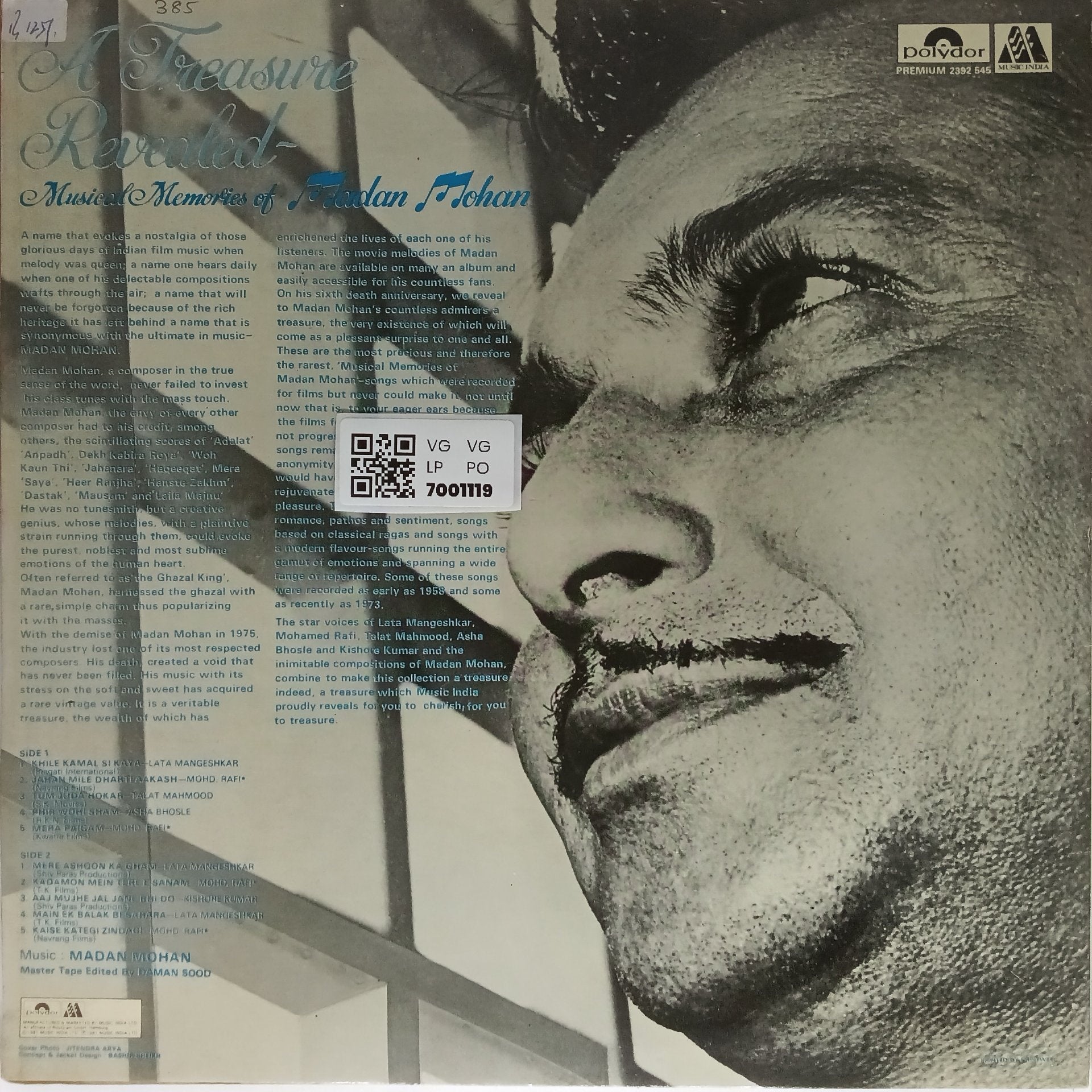 Madan Mohan - A Treasure Revealed - Musical Memories of Madan Mohan (Vinyl)
