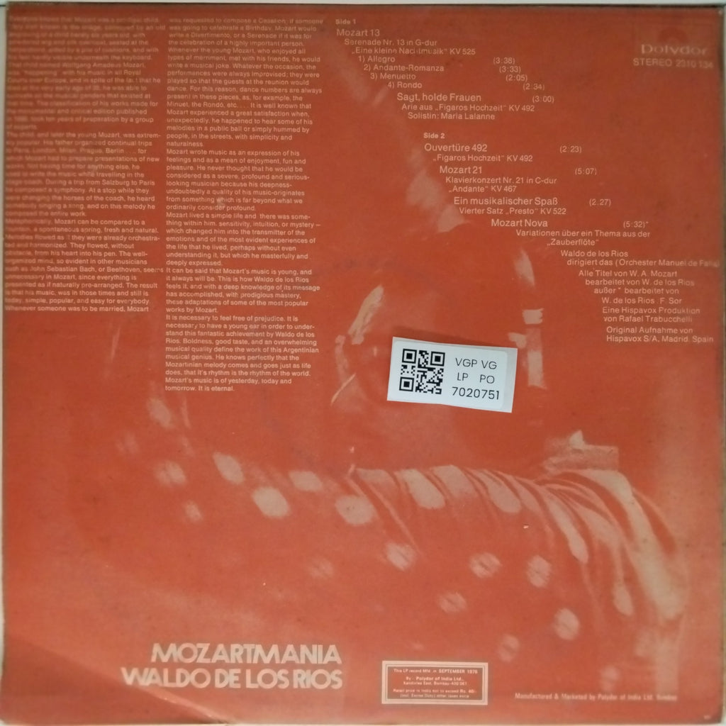 Waldo de los Rios - Mozartmania (Vinyl)