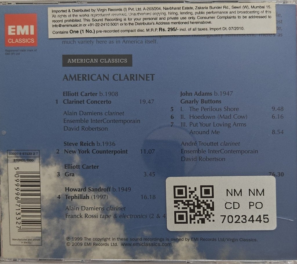 Alain Damiens, André Trouttet, Ensemble InterContemporain, David Robertson - American Clarinet (CD)