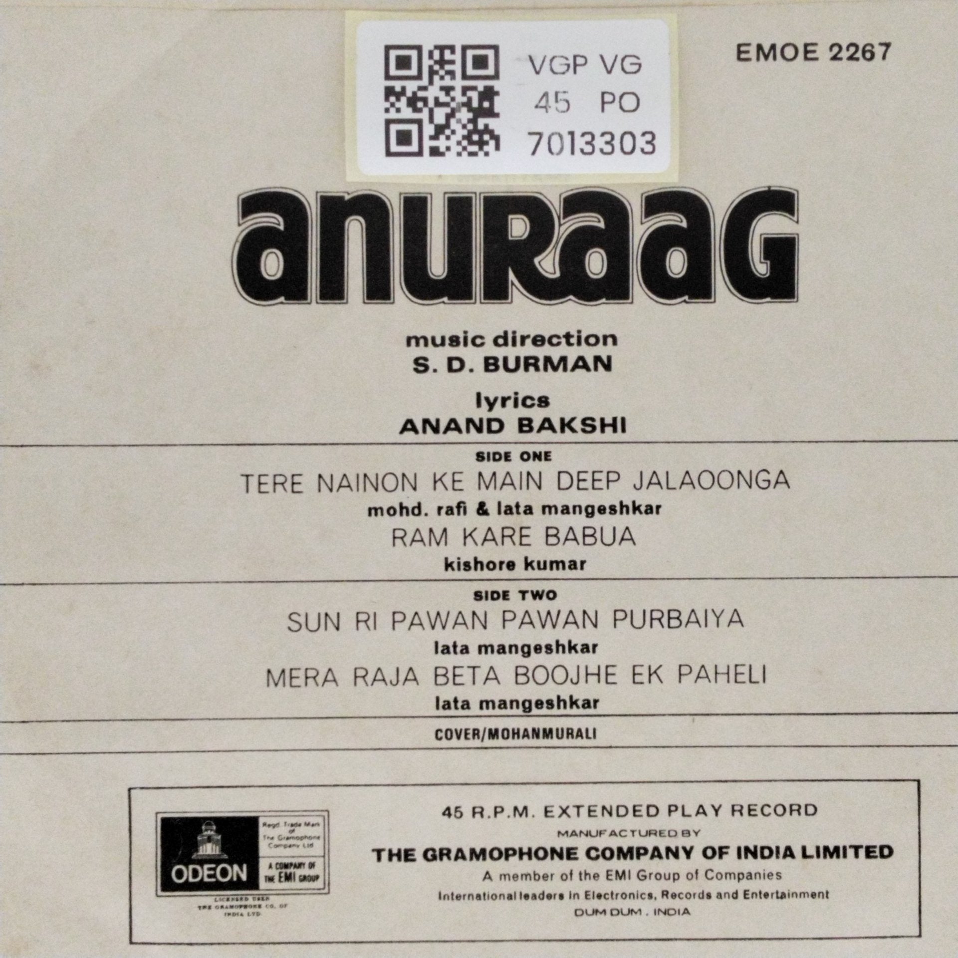 S. D. Burman - Anuraag (45-RPM)