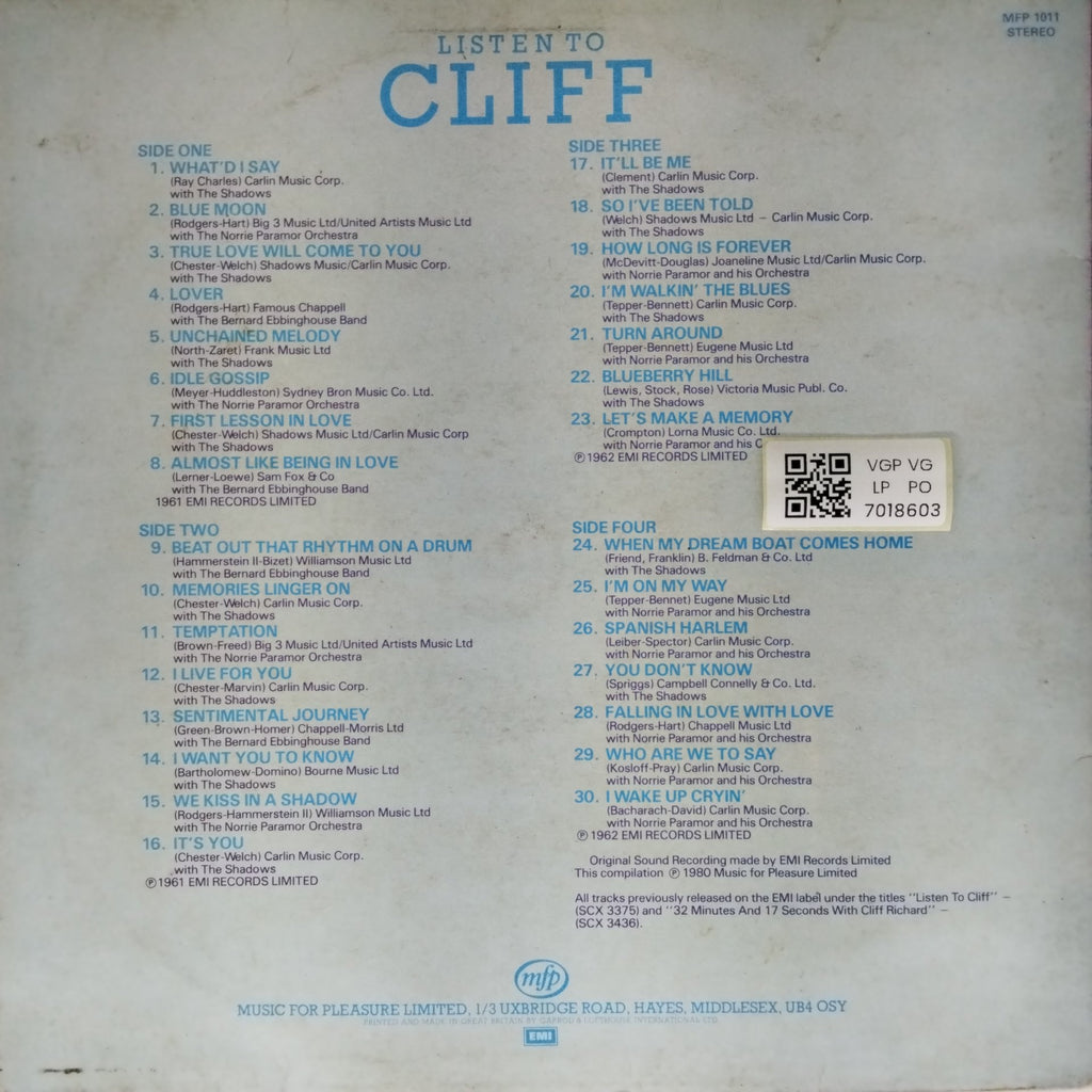 Cliff Richard - Listen to Cliff (Vinyl) (2)