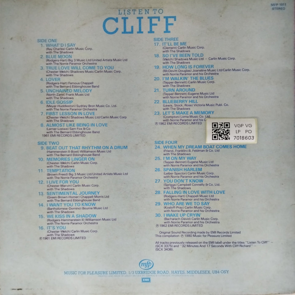 Cliff Richard - Listen to Cliff (Vinyl) (2)