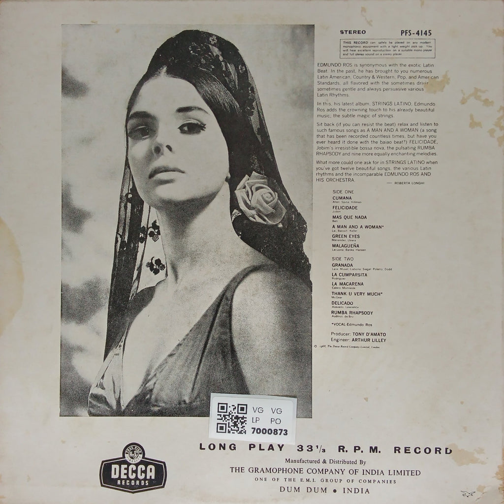 Edmundo Ros And His Orchestra - Strings Latino (Vinyl)