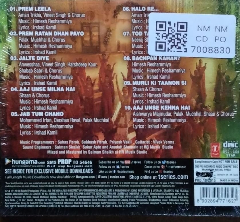 Himesh Reshammiya - Prem Ratan Dhan Payo (CD)