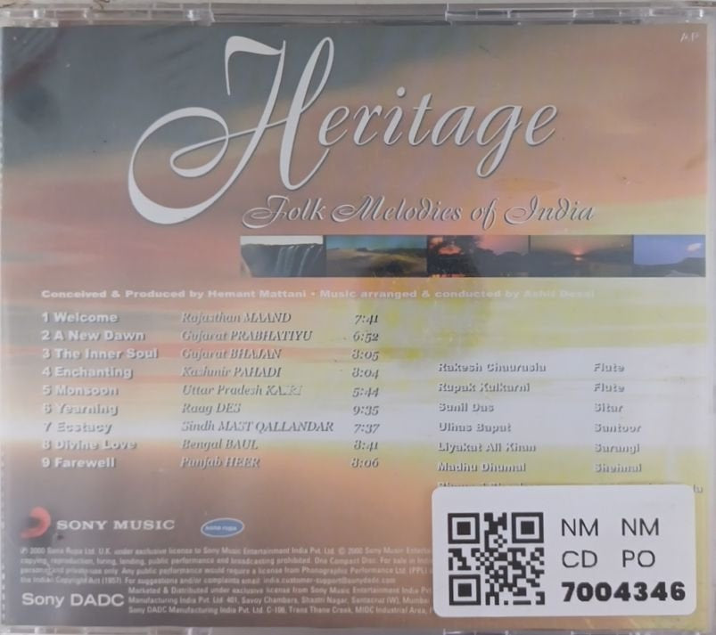 Hemant Mattani - Heritage - Folk Melodies of India (CD)