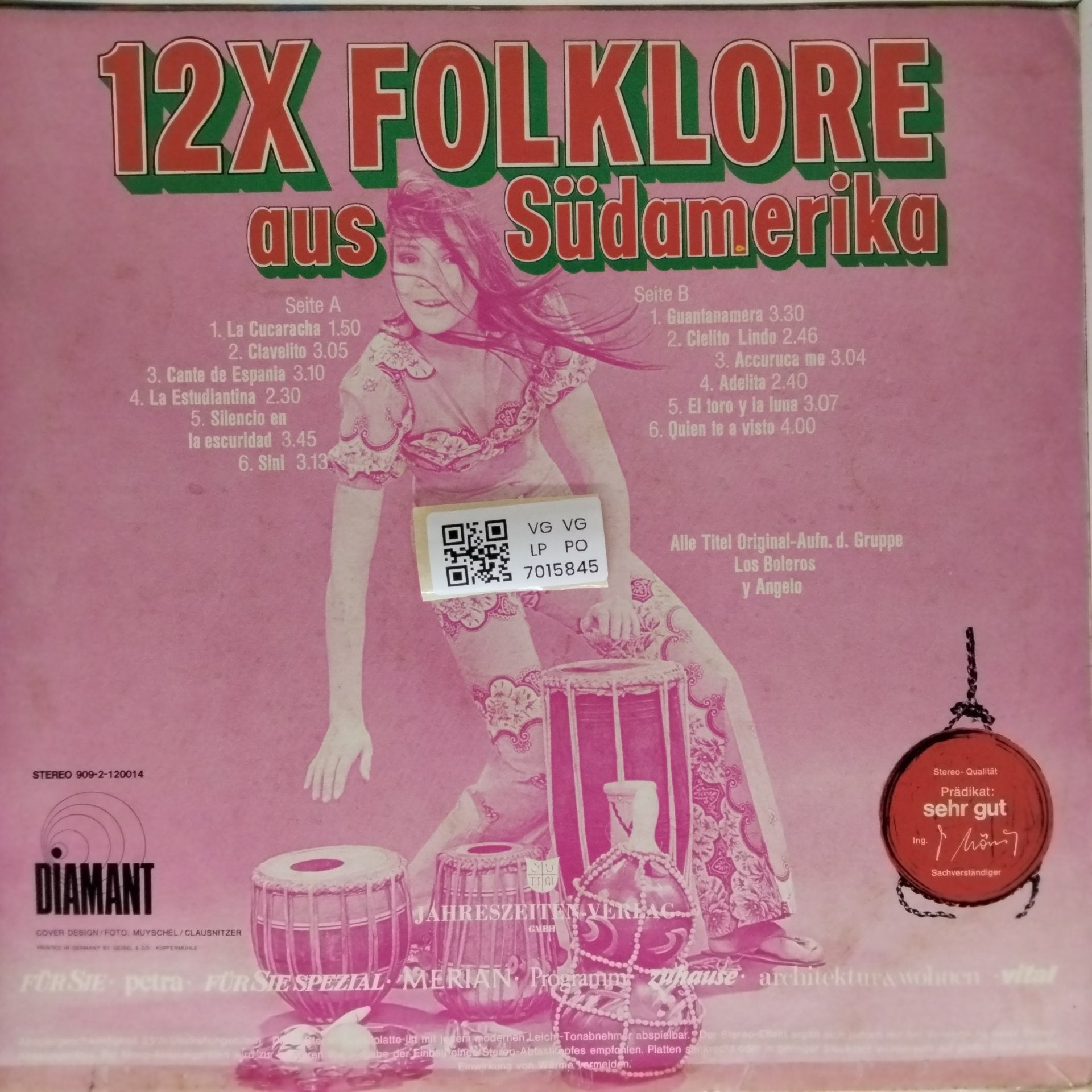 Los Boleros, Angelo - 12X Folklore aus Südamerika (Vinyl)