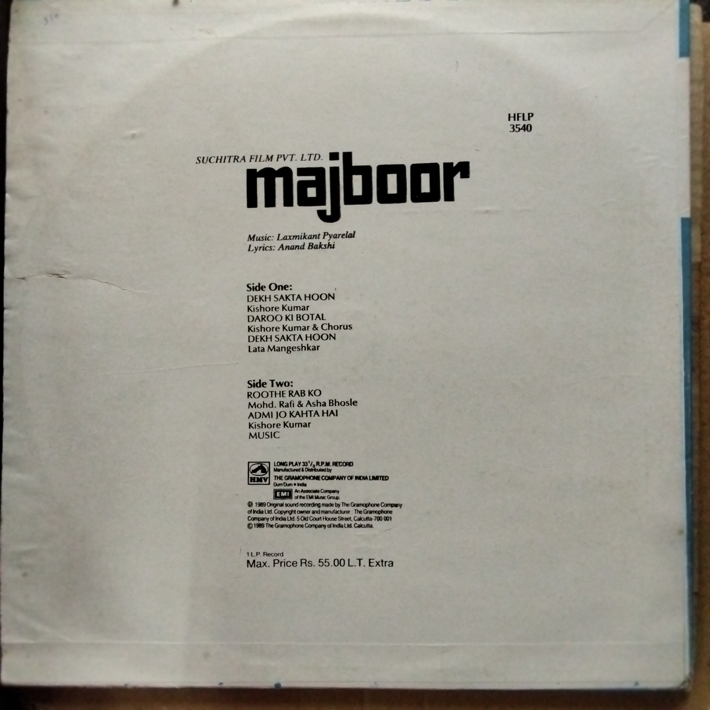 Laxmikant Pyarelal  - Majboor  (Vinyl)