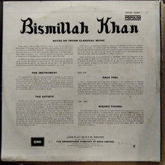 Bismillah Khan  - Raga Todi / Mishra Thumri (Vinyl)