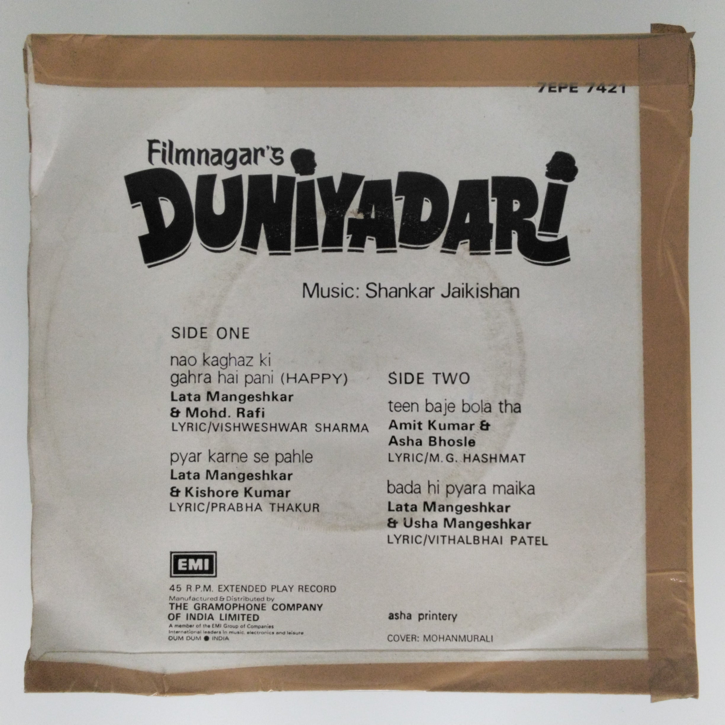 Shankar-Jaikishan  - Duniyadari (45-RPM)