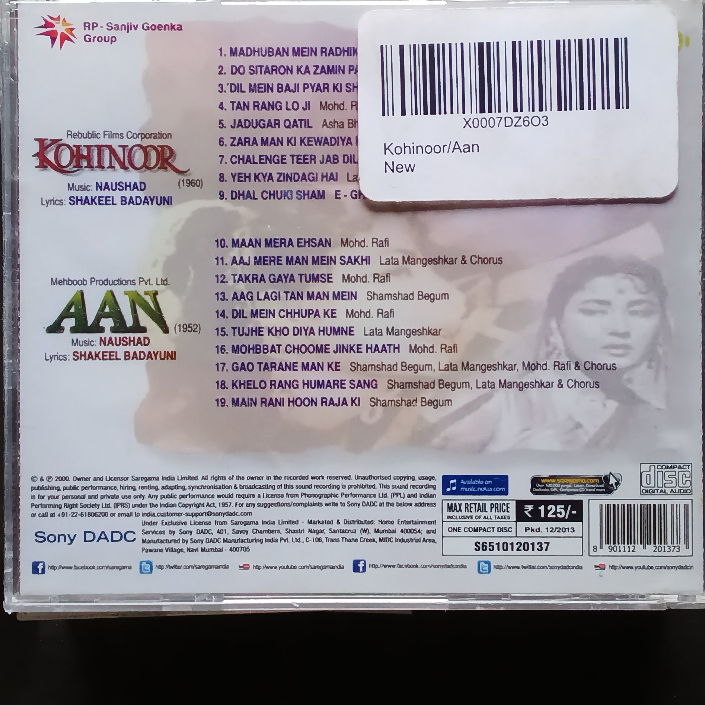 Naushad  - Kohinoor + Aan (CD)