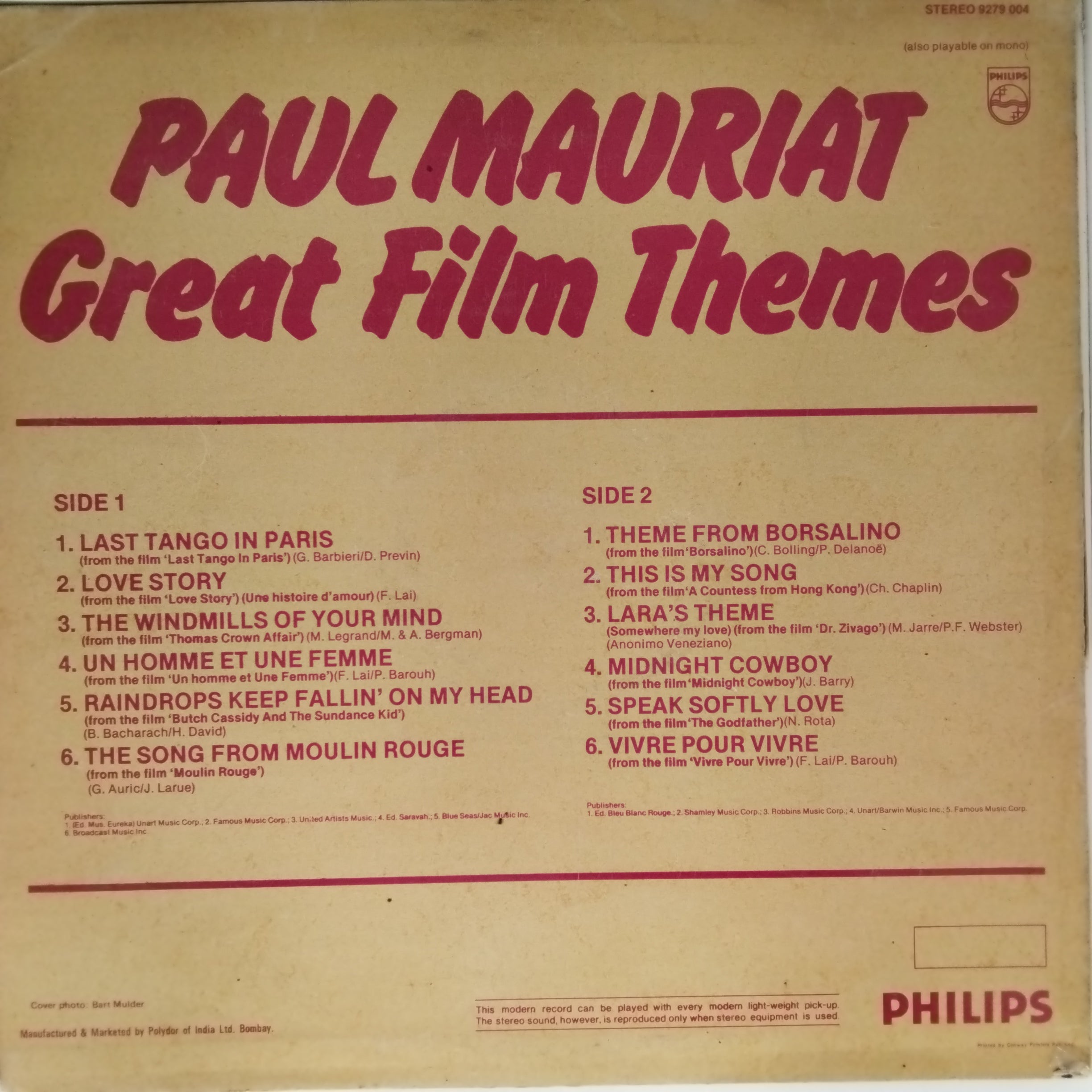 Paul Mauriat  - Great Film Themes (Vinyl)