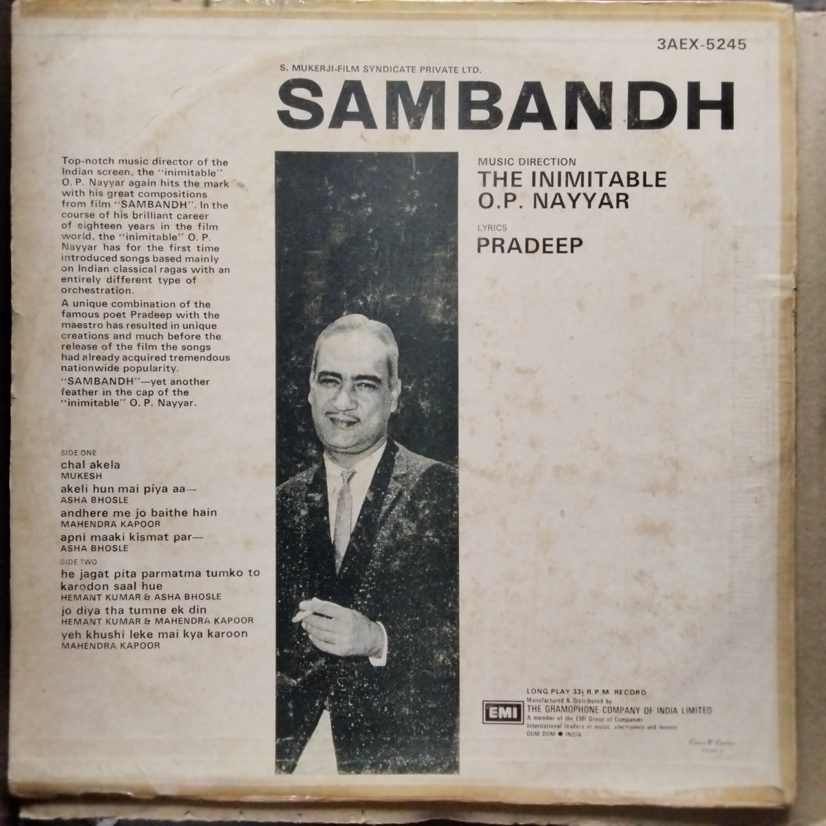 O. P. Nayyar, Pradeep  - Sambandh (Vinyl)