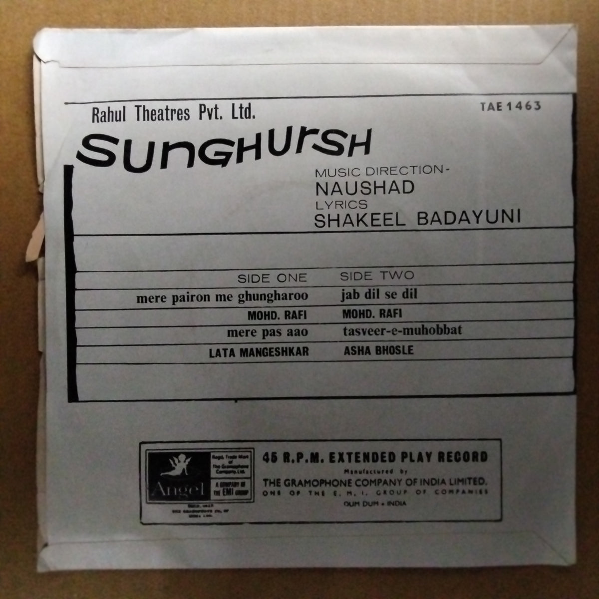 Naushad  - Sunghursh (45-RPM)