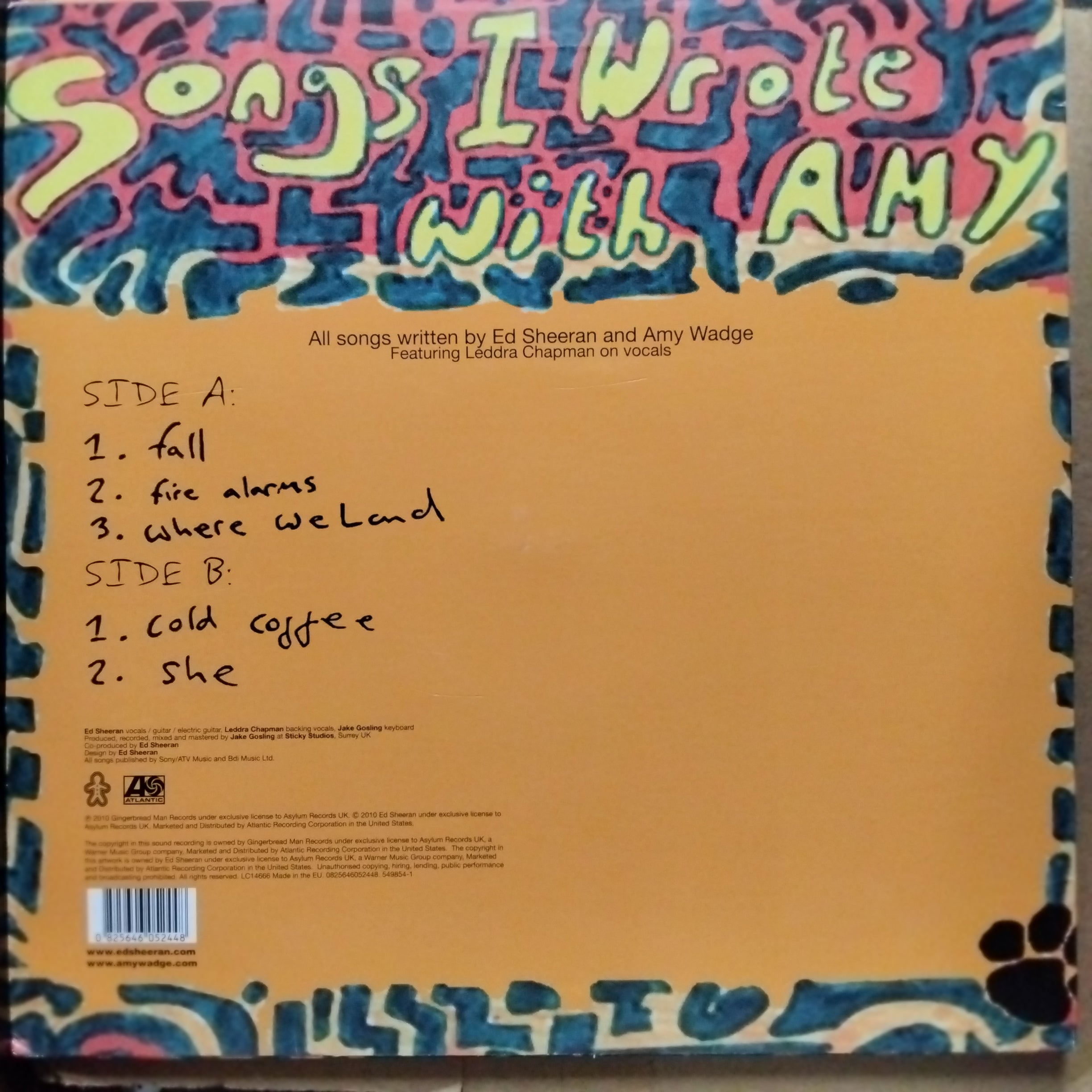 Ed Sheeran  - Songs I Wrote With Amy (Vinyl)