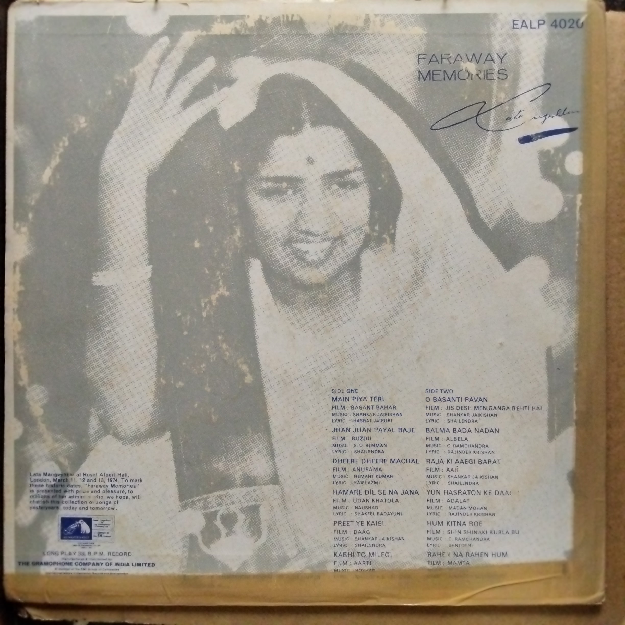 Lata Mangeshkar  - Faraway Memories (Vinyl)