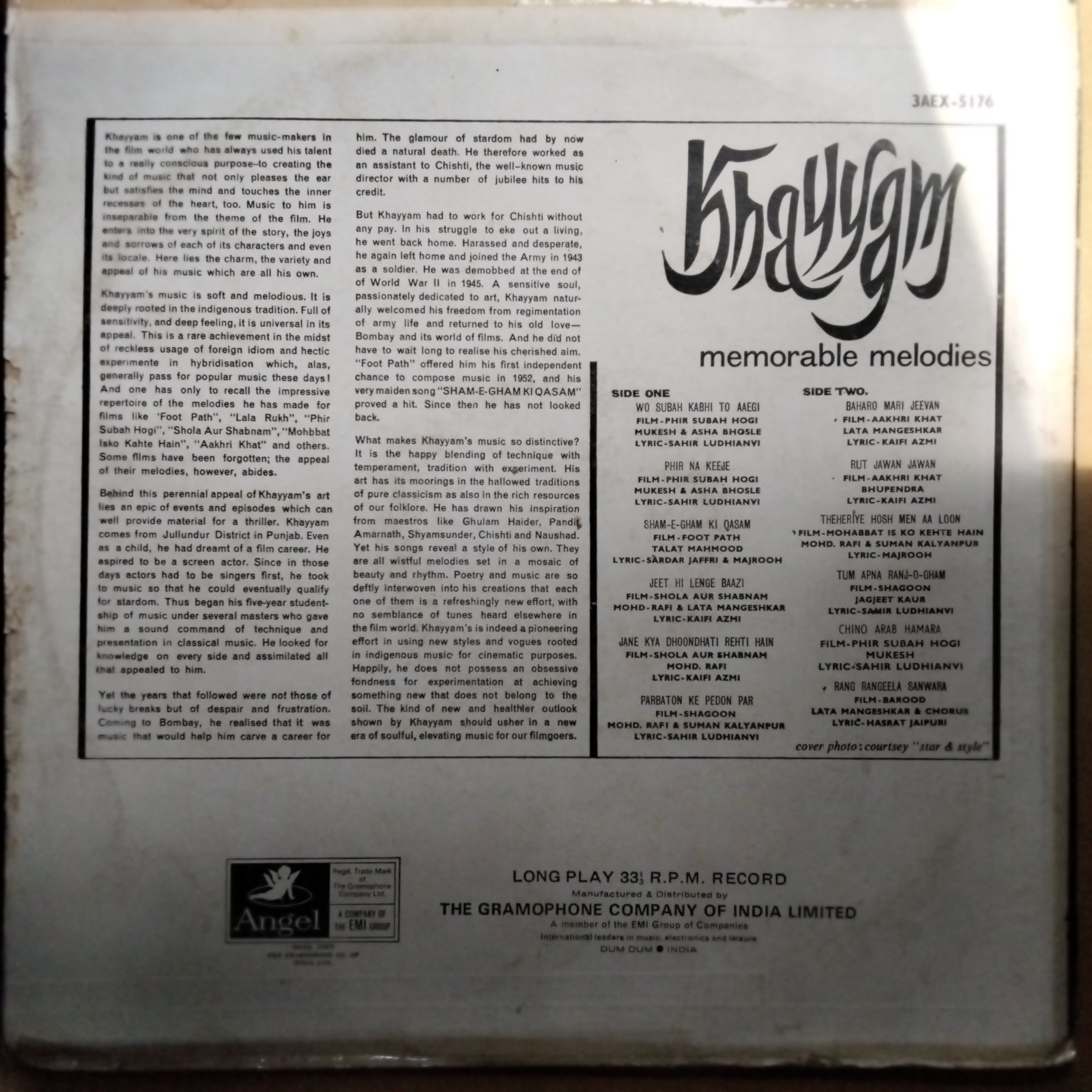 Khayyam  - Memorable Melodies (Vinyl)