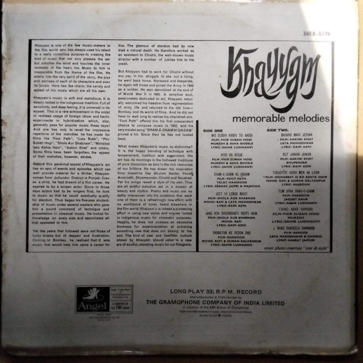 Khayyam  - Memorable Melodies (Vinyl)