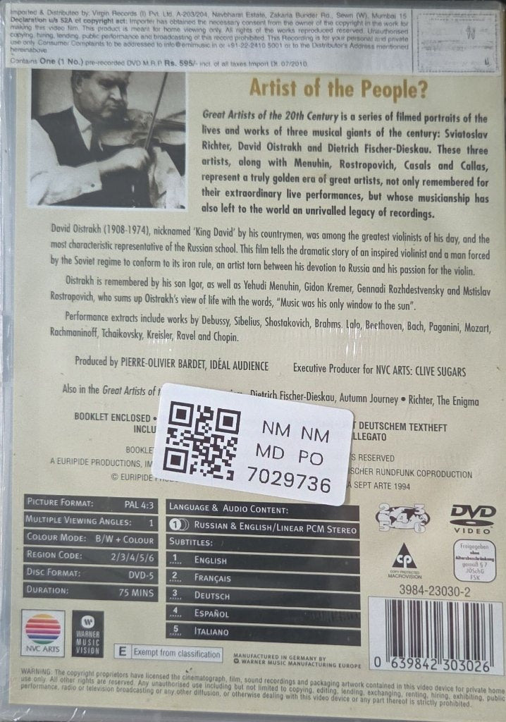 Bruno Monsaingeon - David Oistrakh: Artist of the People? (Music-DVD)