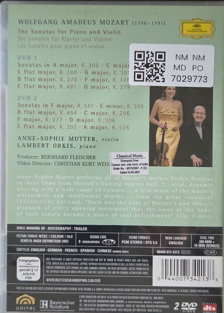 Anne-Sophie Mutter, Lambert Orkis - Mutter Mozart - The Violin Sonatas (Music-DVD) (2)