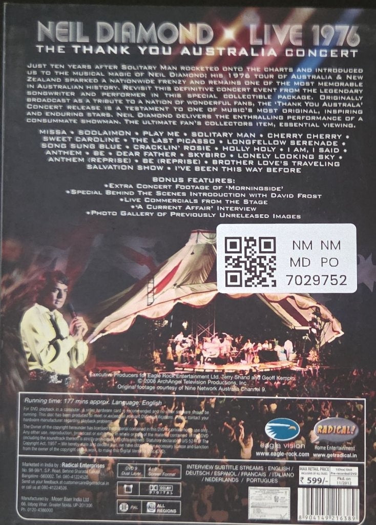 Neil Diamond - The Thank You Australia Concert: Live 1976 (Music-DVD)