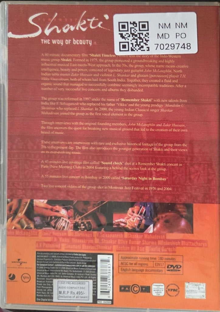 John McLaughlin, Zakir Hussain, V. Selvaganesh, U. Shrinivas, Shankar Mahadevan - Remember Shakti: The Way of Beauty (Music-DVD)