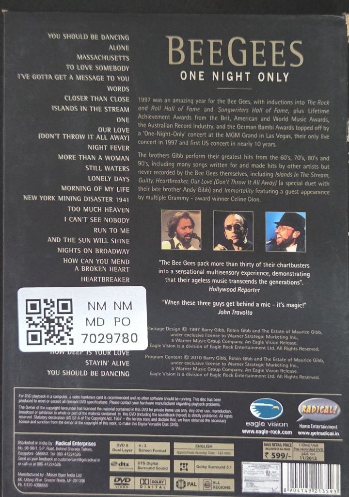 Bee Gees - One Night Only (Music-DVD)