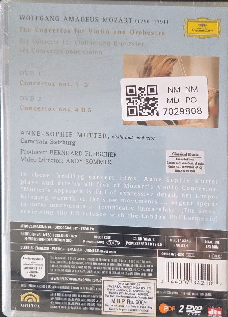 Anne-Sophie Mutter - Mozart: The Violin Concertos (Music-DVD) (2)