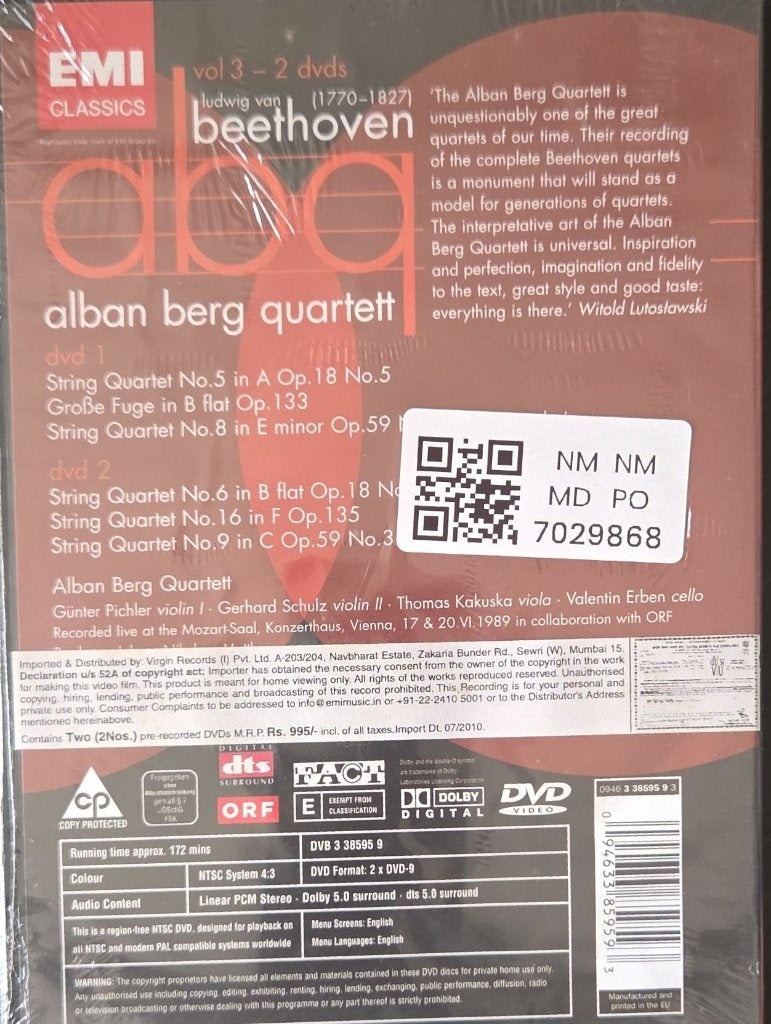 Alban Berg Quartett - Beethoven - Volume 3 (Music-DVD)