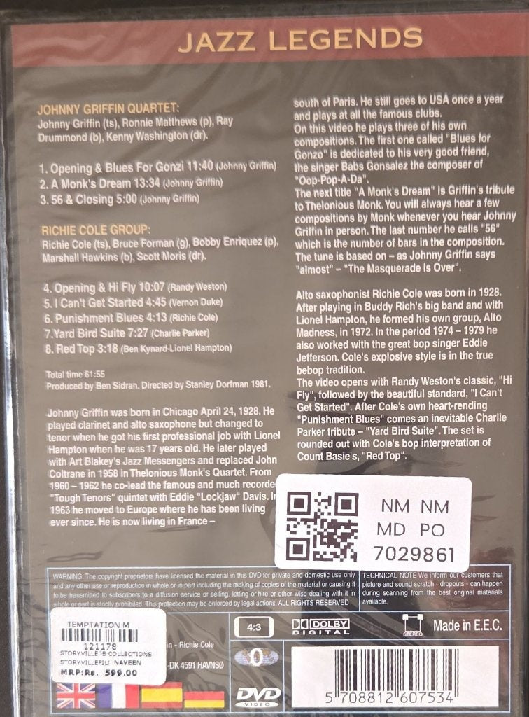 Johnny Griffin Quartet, Richie Cole Group - Jazz Life Vol. 1 (Music-DVD)
