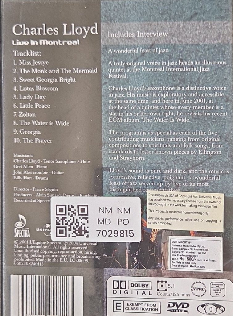 Charles Lloyd - Live in Montreal (Music-DVD)