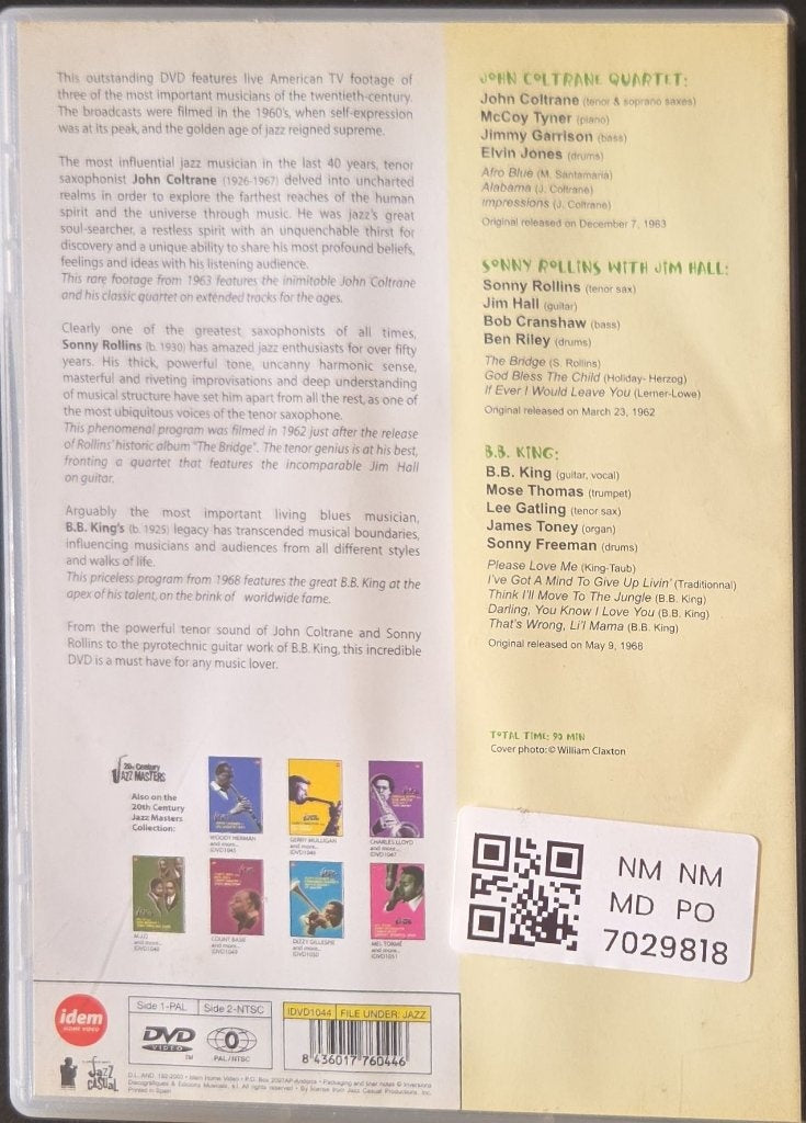 John Coltrane, Sonny Rollins, B.B. King - 20th Century Jazz Masters (Music-DVD)