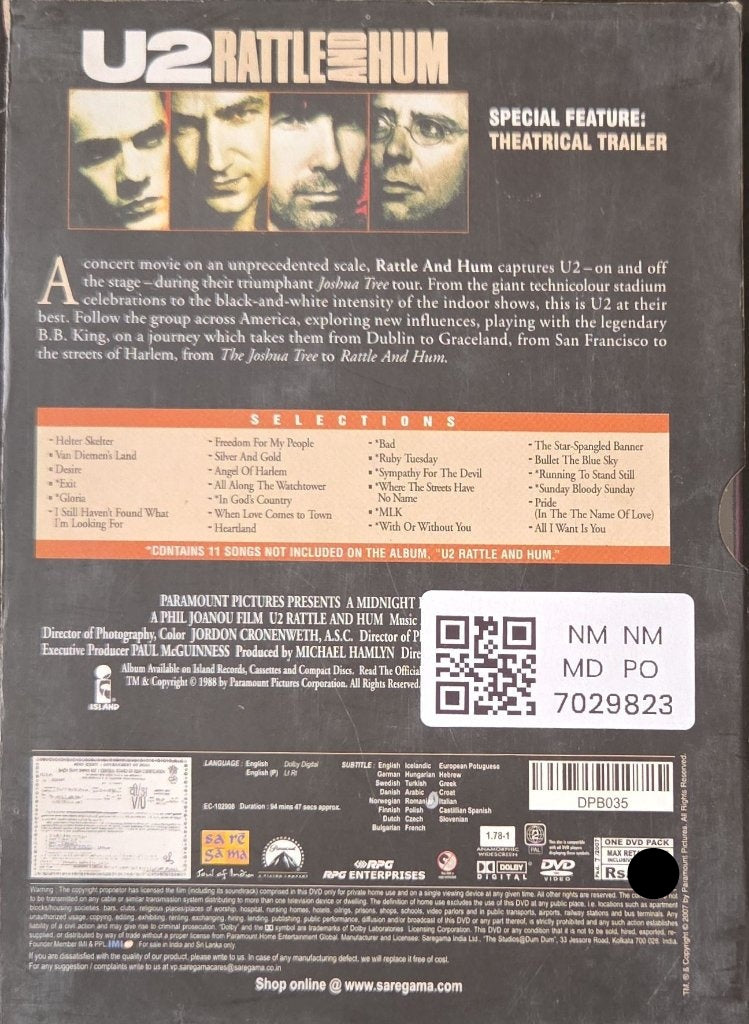 U2 - Rattle and Hum (Music-DVD)