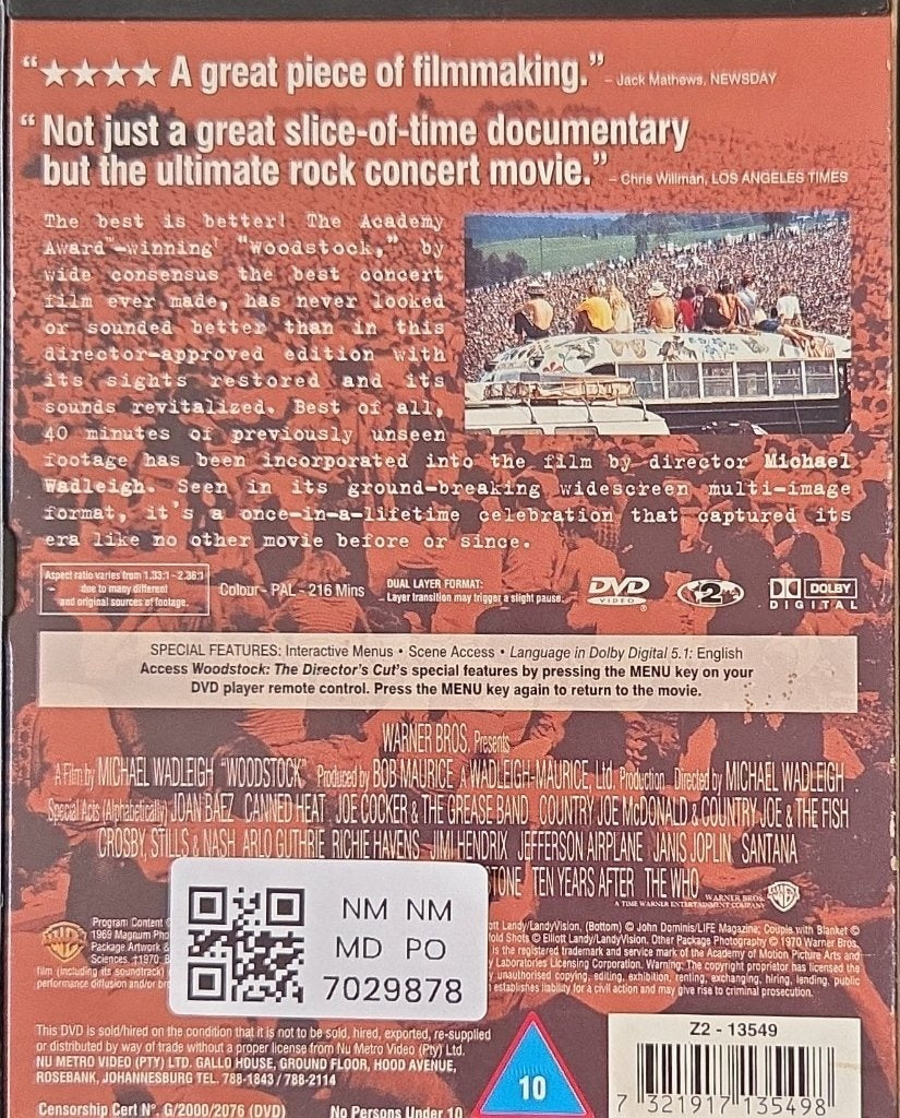 Various - Woodstock: 3 Days of Peace & Music - The Director's Cut! (Music-DVD)