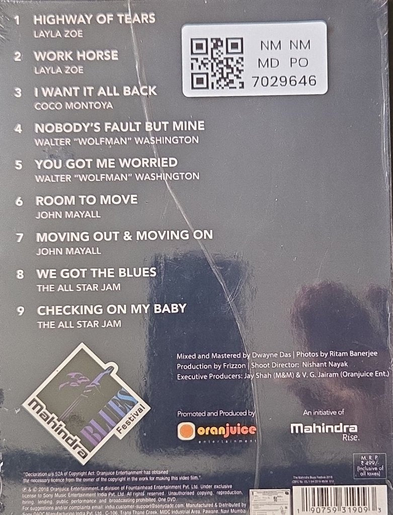 John Mayall, Coco Montoya, Walter Wolfman Washington, Layla Zoe - Mahindra Blues Festival 2018 (Music-DVD)