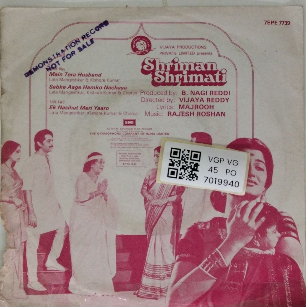 Rajesh Roshan - Shriman Shrimati (45-RPM)