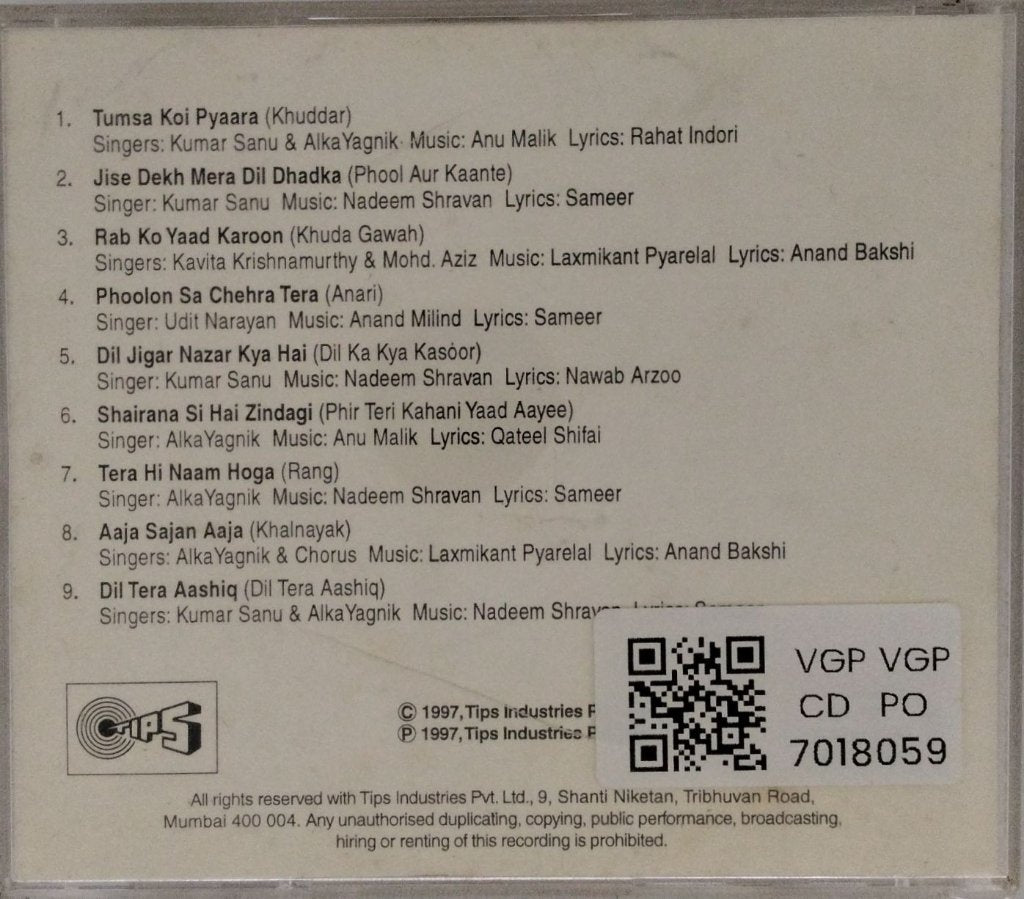 Anu Malik, Nadeem Shravan, Laxmikant Pyarelal, Anand Milind - Tips Favourites Vol 9 (CD)