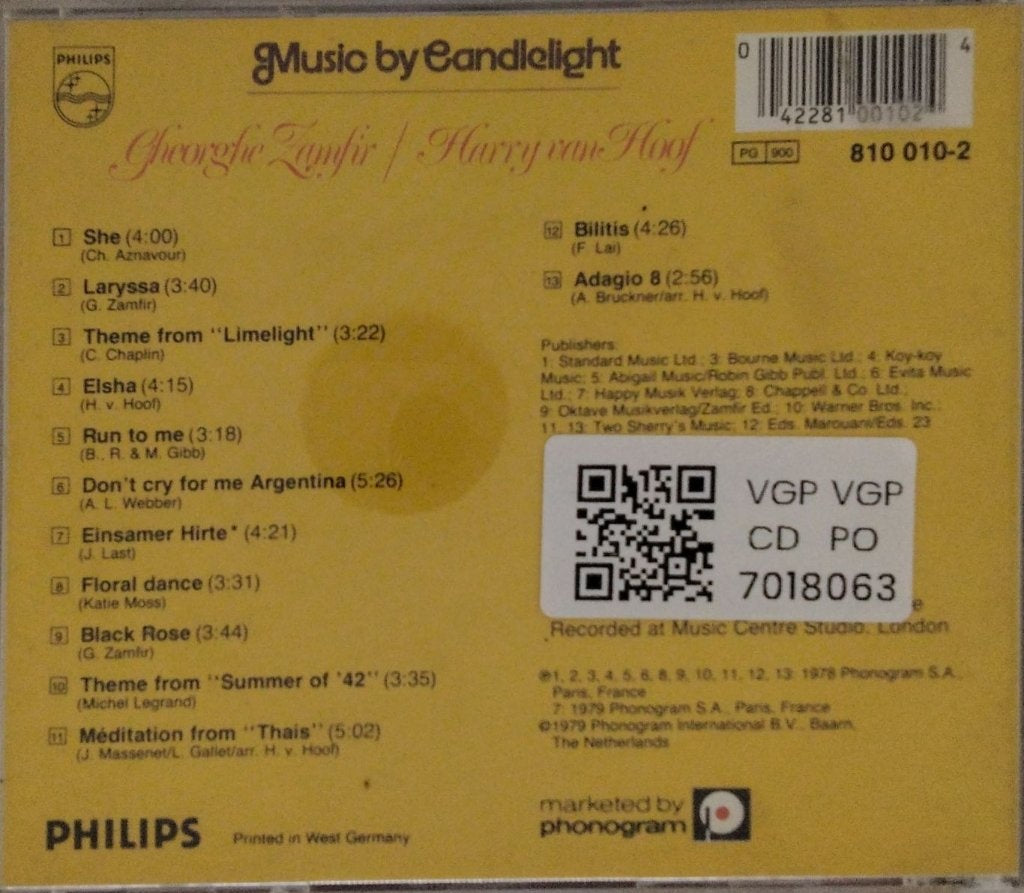 Gheorghe Zamfir, Harry van Hoof - Music by Candlelight (CD)