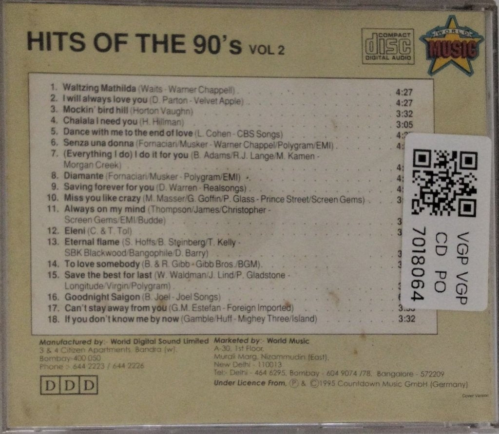 Various - Hits of the 90's Vol. 2 (CD)