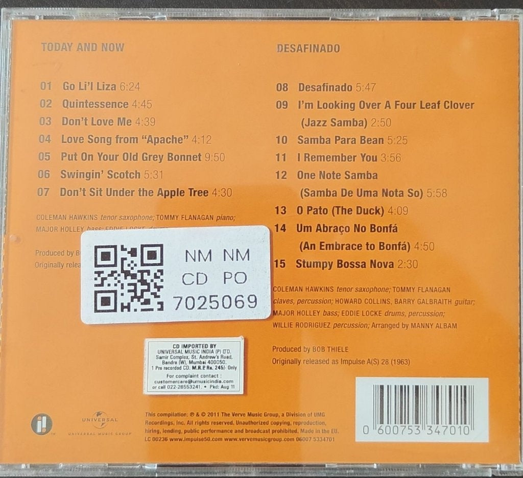 Coleman Hawkins - Today And Now / Desafinado (CD)