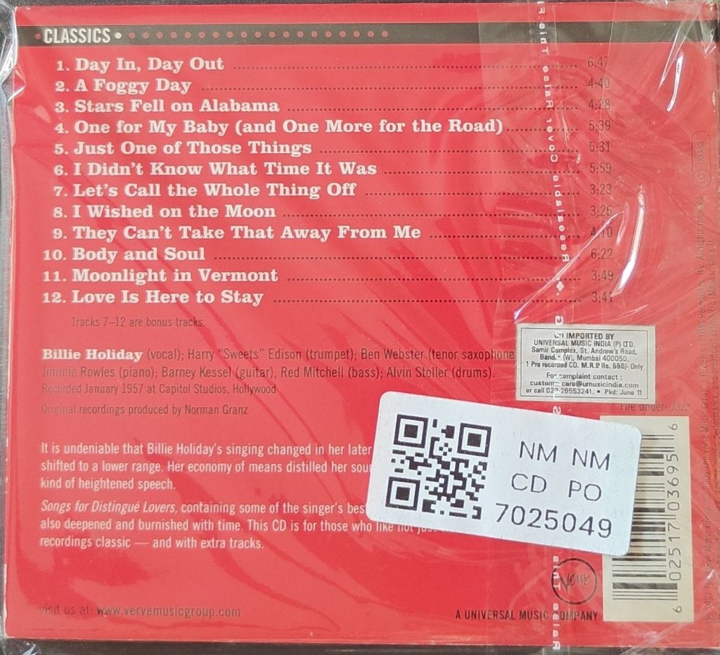 Billie Holiday - Songs for Distingué Lovers (CD)