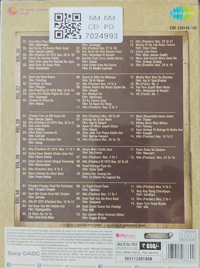Various - Geetmala Ki Chhaon Mein Volumes 36-40 (CD) (5)