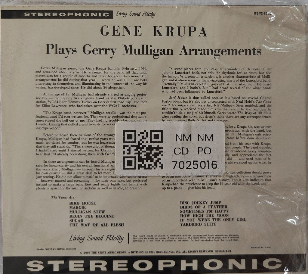 Gene Krupa - Gene Krupa Plays Gerry Mulligan Arrangements (CD)