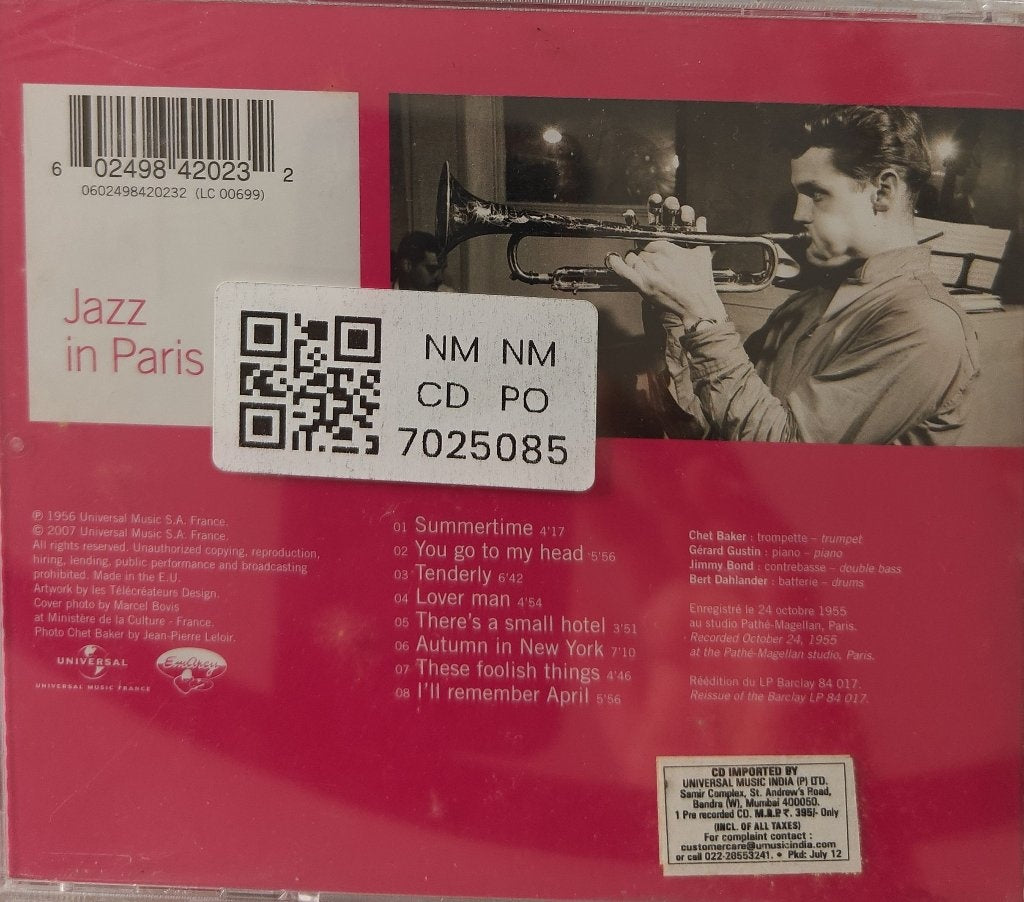Chet Baker - Jazz in Paris (CD)