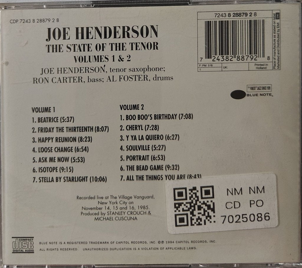Joe Henderson - The State of the Tenor - Live at the Village Vanguard (CD) (2)