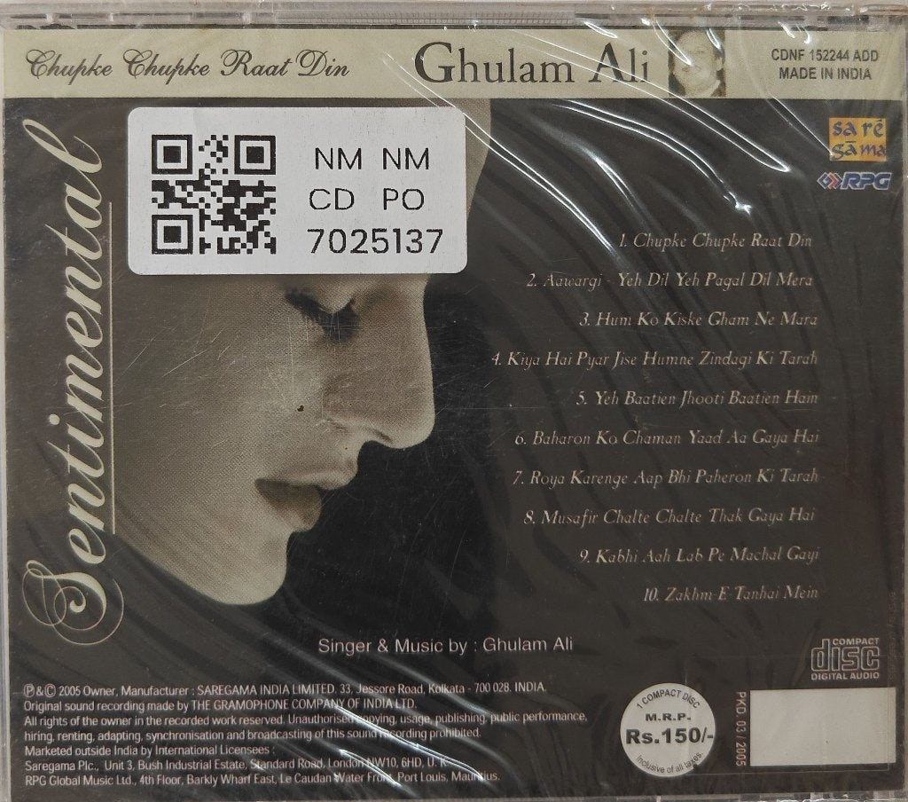 Ghulam Ali - Chupke Chupke Raat Din (CD)