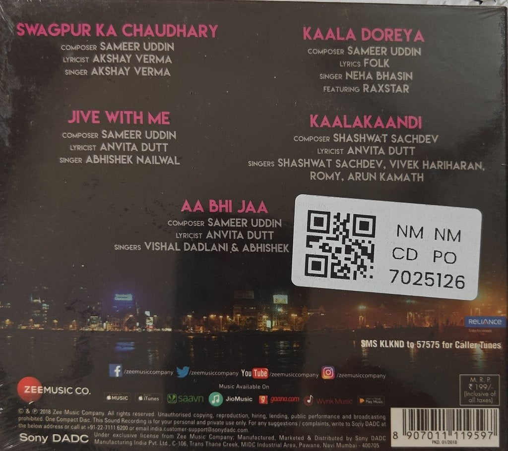 Sameer Uddin, Shashwat Sachdev - Kaalakaandi (CD)