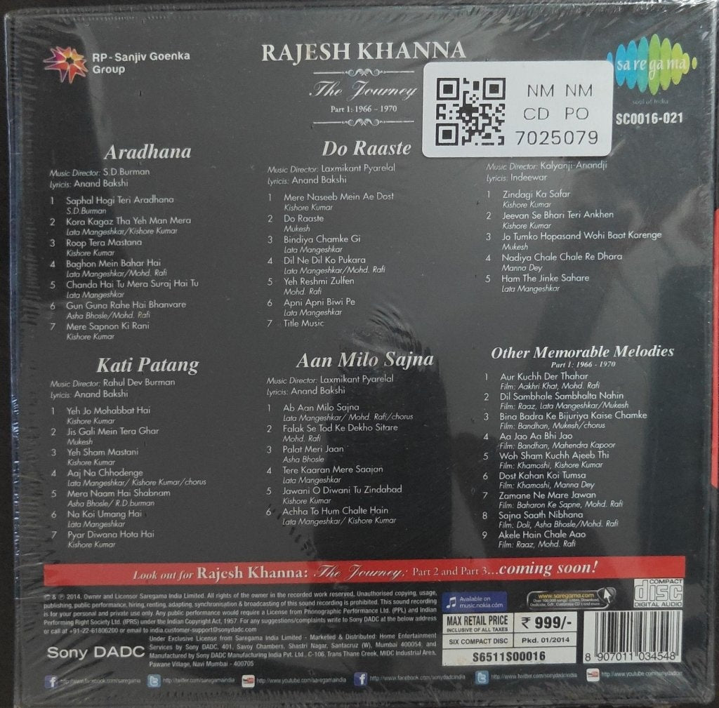 S. D. Burman, Laxmikant Pyarelal, Rahul Dev Burman, Kalyanji Anandji - Rajesh Khanna - The Journey Part 1: 1966 - 1970 (CD) (6)